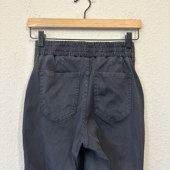 SPANX Twill Cargo Jogger Ankle Zip in Washed Black Charcoal Grey - Picture 7 of 15